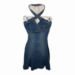 Hot Kiss | Y2K Jean Denim Mini Dress 90’s Vintage